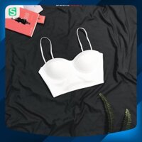 Áo bra ren, áo lót croptop, bra corset trắng xinh xắn [ mẫu N28]