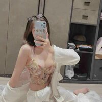 Áo bra ren corset vintage thêu hoa có gọng mút mỏng sexy [MEOWCorset]