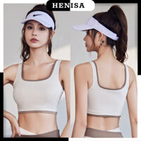 Áo Bra Tập Yoga ,Tập Gym Chơi Thể Thao Cho Nữ HENISA Áo 3 Lỗ Ôm Body Có Đệm Ngực S07