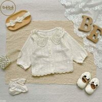 Áo cadigan mỏng cổ sen ren hoa cho bé B1999