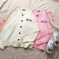 Áo cadigan nữ thun nỉ ngoại in chữ TSUN bướm bay dễ thương bánh bèo,Áo Khoác Cardigan Nữ Nỉ Ngoại TSUN - đen - Free Size dưới 68kg