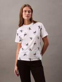 Áo Calvin Klein Allover Monogram Logo Classic White [ 478024S110 ]