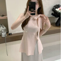 Áo camisole đan màu mơ cho phụ nữ, phong cách thuần khiết mùa hè, áo không tay dài vừa ôm eo, Xi Diao's My Note 2J0X TCYC