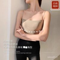 Áo camisole màu trơn Live 1955 cho phụ nữ mùa hè với đệm ngực latex, áo khoác ngoài, lưng đẹp, dây đai mỏng, áo ống cơ bản
