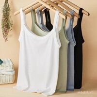Áo camisole nữ bán chạy mùa xuân hè, dáng ôm, màu trắng, áo khoác ngoài đa năng, áo cơ bản