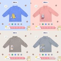 Áo cao cổ nỉ nhung Dokma cổ 3cm cho bé 6-36m DMA386