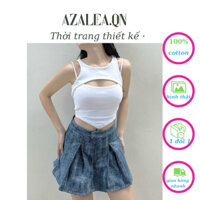 Áo Cặp Croptop Sát Nách Dây Ba Lỗ Khoét Ngực Trước Sau Có Đệm Ngực Tháo Rời Tạo Điểm Nhất Cho Phái Đep