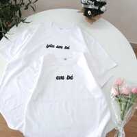 Áo Cặp Đôi Yêu Em Bé , Áo thun Cotton 2 chiều