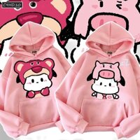 ÁO CẶP HOODIE GẤU LOTSO, áo đôi gấu hồng C9HD.10