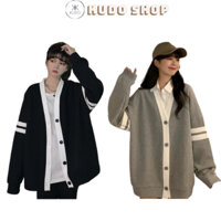 Áo Cardigan 2 sọc dáng dài, Áo khoác lendài tay form rộng tay phối sọc 2 cánh tay thích hợp đi chơi, đi dạo phố Kudoshop