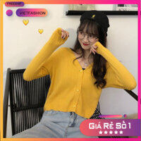 Áo Cardigan 3 khuy len Nữ, Áo khoác Len mỏng Nữ dài tay 3 khuy hàng Quảng châu cao cấp nhiều màu thời trang - SVFA71