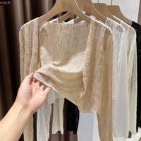 Áo Cardigan buộc dây KOPIDA, Áo len lưới xuyên thấu Hàn Quốc, Áo chống nắng hoa đơn giản đi biển chống nắng Áo du lịch