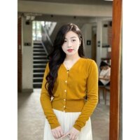 Áo Cardigan cổ tim DÀI TAY chất len dệt kim mềm mịn Evalover Fashion ACDG20242153