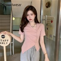 Áo cardigan Cổ v Ngắn Tay Thời Trang Nữ 2023