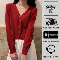 Áo cardigan dài tay trơn kiểu cổ tim, áo len mỏng dệt kim phong cách Ulzzang Hàn Quốc trẻ trung dễ phối đồ ST124