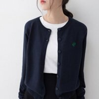 Áo Cardigan dệt kim áo khoác nữ áo len rộng rãi dài tay mặc bên ngoài mẫu thu thêu hoa mẫu mới mùa xuân đông dễ phối đồ