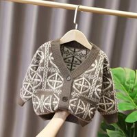 Áo Cardigan dệt kim dày cho bé trai | Áo khoác len hợp thời trang phiên bản Hàn Quốc mùa xuân | Top thời trang trẻ em