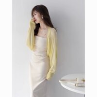 Áo Cardigan Dệt Kim Lụa Băng Cho Nữ Áo Cánh Chống Nắng Điều Hòa Mùa Hè Loại Mỏng