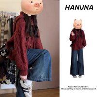 Áo cardigan đỏ giáng sinh tết dệt kim áo len thu đông nữ