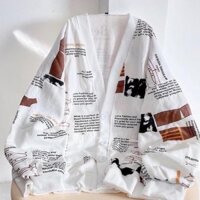 Áo cardigan họ tiết chữ shop TIỂU QUỲNH QUỲNH [ nhập mã NHUQ095 để giảm thêm20% ]