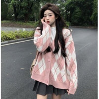 Áo cardigan hồng style Hàn Quốc