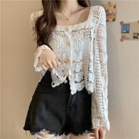Áo Cardigan Khoác Ngoài Ren Lưới Hoa LLA03 Hàng Quảng Châu