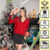 Áo Cardigan Len Gân Cổ V Croptop Hàn Quốc Dài Tay - Lên Phom Nhẹ Nhàng, Sang Trọng
