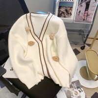 Áo Cardigan Len Gấu Teddy