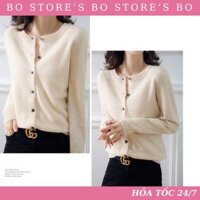 Áo cardigan len mỏng cổ tròn dài tay chất len dệt kim mặc 4 mùa phong cách nhẹ nhàng - Mã ACD22
