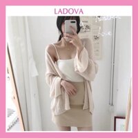 Áo Cardigan len mỏng dài tay dáng rộng khoác ngoài hàng Quảng Châu loại 1 form dưới 70kg LADOVA AL03
