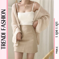 Áo Cardigan len mỏng dài tay dáng rộng khoác ngoài hàng Quảng Châu loại 1 form dưới 70kg AL03