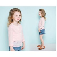 Áo cardigan len mỏng trơn bé trai bé gái Jelis 3 màu. HA2295