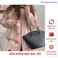 Áo cardigan len nữ Hàn Quốc kẻ caro thời trang trẻ trung năng động len mềm mại