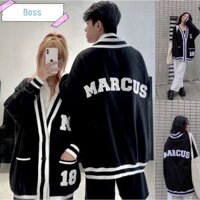 Áo Cardigan Marcus Dáng Rộng Nam Nữ Màu Đen Viền Trắng - HÀNG MỚI VỀ