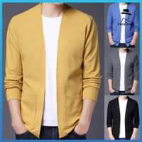 Áo Cardigan nam Frolada dáng rộng vừa vặn màu trơn Áo khoác dài tay có gân viền áo Cardigan cho doanh nhân