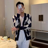 Áo cardigan nam Hàn Quốc Họa tiết chất dày dặn Tay dài dáng rộng  ABABA cadiganTL - Hàng mới về