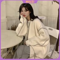 Áo cardigan nữ trắng đen hai màu,áo khoác len Miuzi DT500