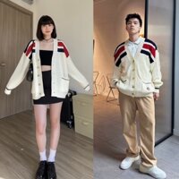 Áo Cardigan Sọc Đỏ Đen Form Rộng, Áo Khoác Len Ngoài Dày Dặn Nam Nữ Unisex Phong Cách Basic Hotrend 2023