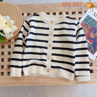 Áo cardigan sọc ngang đen trắng cho bé gái xinh xắn đủ size ACG03