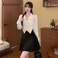 Áo cardigan Tay Phồng Dài Ôm Dáng Phối Khóa Kéo Bất Đối Xứng Thời Trang Cho Nữ 2023