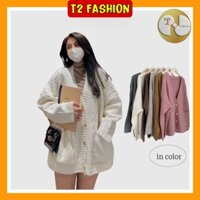 Áo Cardigan vặn thừng dáng dài, túi 2 bên hàng Quảng Châu T395