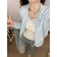 Áo cardigan xanh pastel