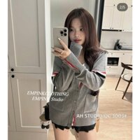 Áo Cardigen Len Thom Brown Có Túi Chất Len Dày Dặn Đắp Khuy Cổ Tay Cao Cấp Jo''Store