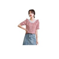 áo caro viền ren cao cấp cho bạn nữ duyên dáng (thời trang anitagreen) - tnt2