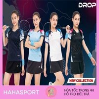 Áo Cầu Lông Nữ, Áo Thể Thao Tay Ngắn, Áo Thun Mè Thoáng Mát Drop