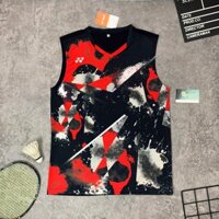 ÁO CẦU LÔNG SÁT NÁCH YONEX NAM ĐEN, Mẫu 2024 Mới Vải Mè Thi Đấu Chuyên Nghiệp