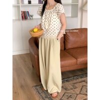 Áo chấm bi cách điệu cổ vuông vintage - Red Shop - Áo thun cách điệu cổ vuông ren 303087