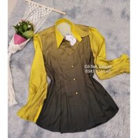 Áo chemise Lụa satin loang màu