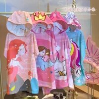 Áo cho àng t m tr em Khăn tắm có mũ trùm đầu cho bé Áo choàng tắm có mũ trùm đầu hoạt hình Áo choàng tắm cho bé đi biển Áo choàng trẻ em cỡ lớn Áo choàng tắm trẻ em thấm hút