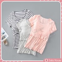 Áo Cho Con Bú (Áo Bầu và Sau Sinh) Có Miếng Lót Ngực vải Modal Siêu Mềm Mịn - AB01